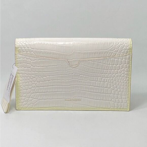 Alexander McQueen Small Skull Croc-Embossed Shoulder Bag - Picture 3 of 12